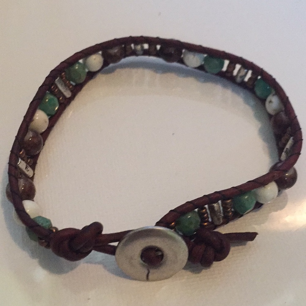 GIFT 🎁 Handmade Jade & Tiger Eye Wrap Bracelet